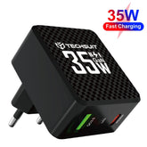 Techsuit - Încărcător, USB, Type-C, încărcare rapidă, PD35W